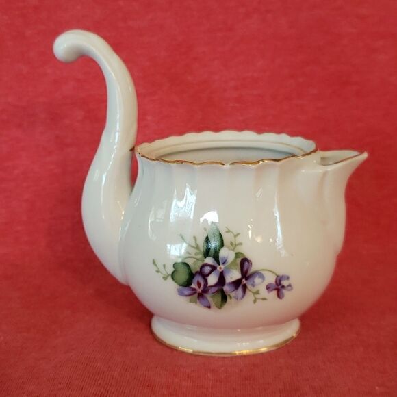 Unique Vintage Floral Design Ucagco China Creamer with Tall Handle - Picture 2 of 11
